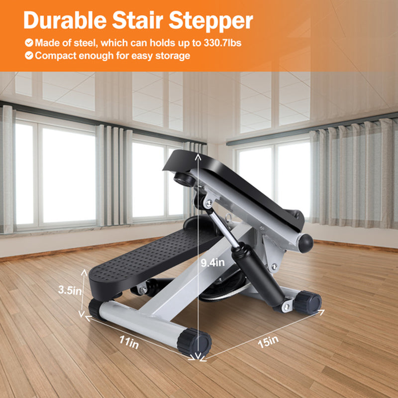 Fitness Step Machine, Mini Step Machine with Resistance Band, Home Fitness Equipment with 330.7LBS Load-Bearing Capacity, Hydraulic Fitness Step Machine with LCD Display Screen