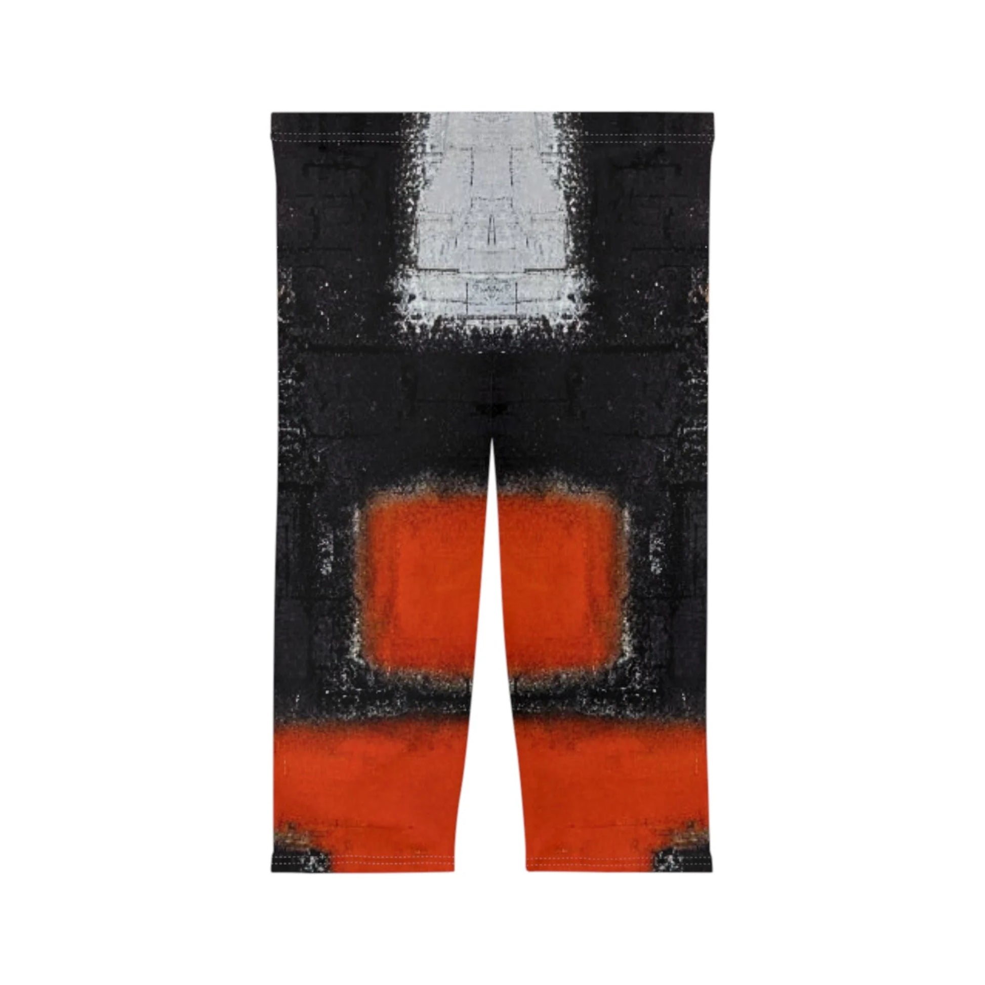 Women’S Capri Leggings RED ORANGE by Queennoble