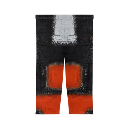 Women’S Capri Leggings RED ORANGE by Queennoble
