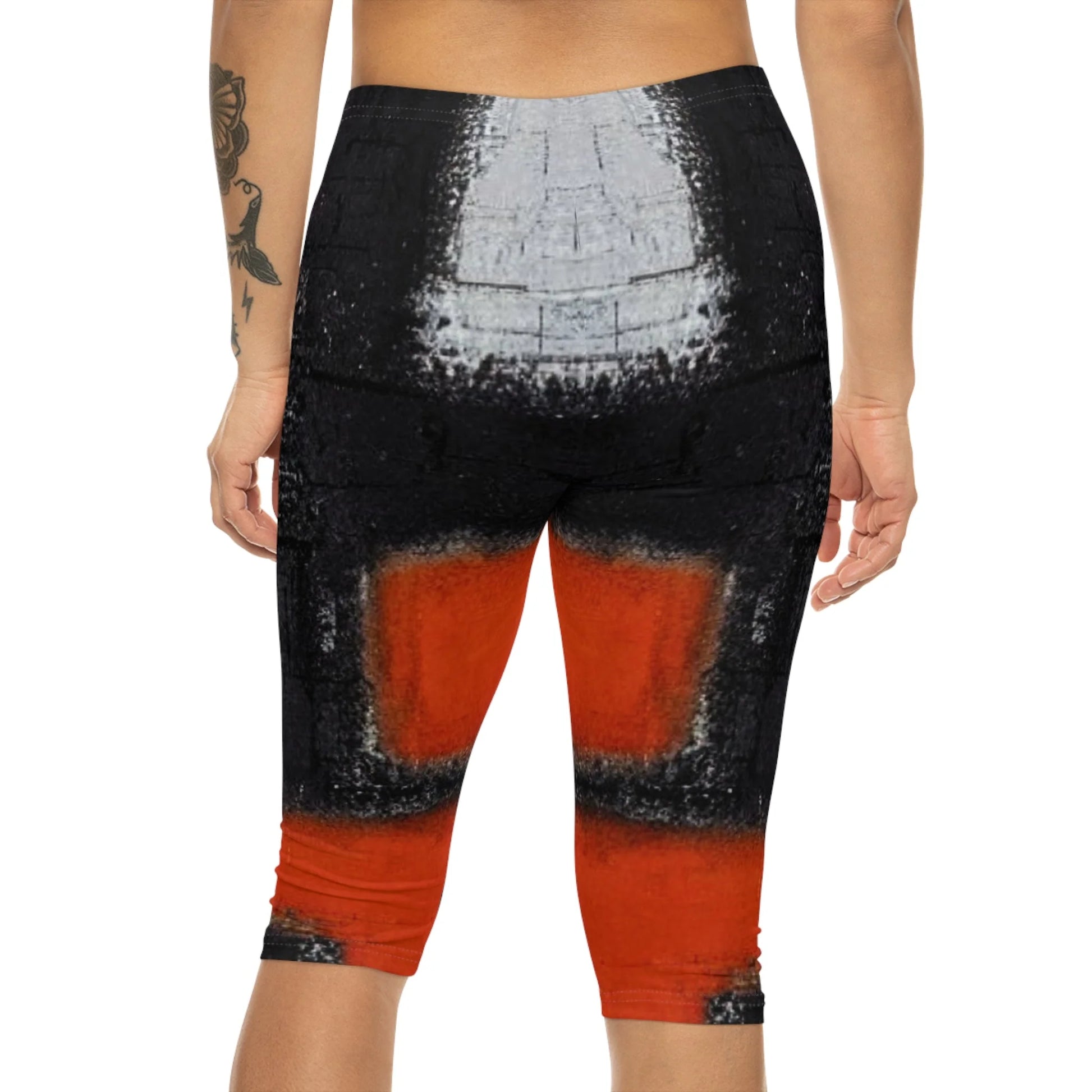 Women’S Capri Leggings RED ORANGE by Queennoble